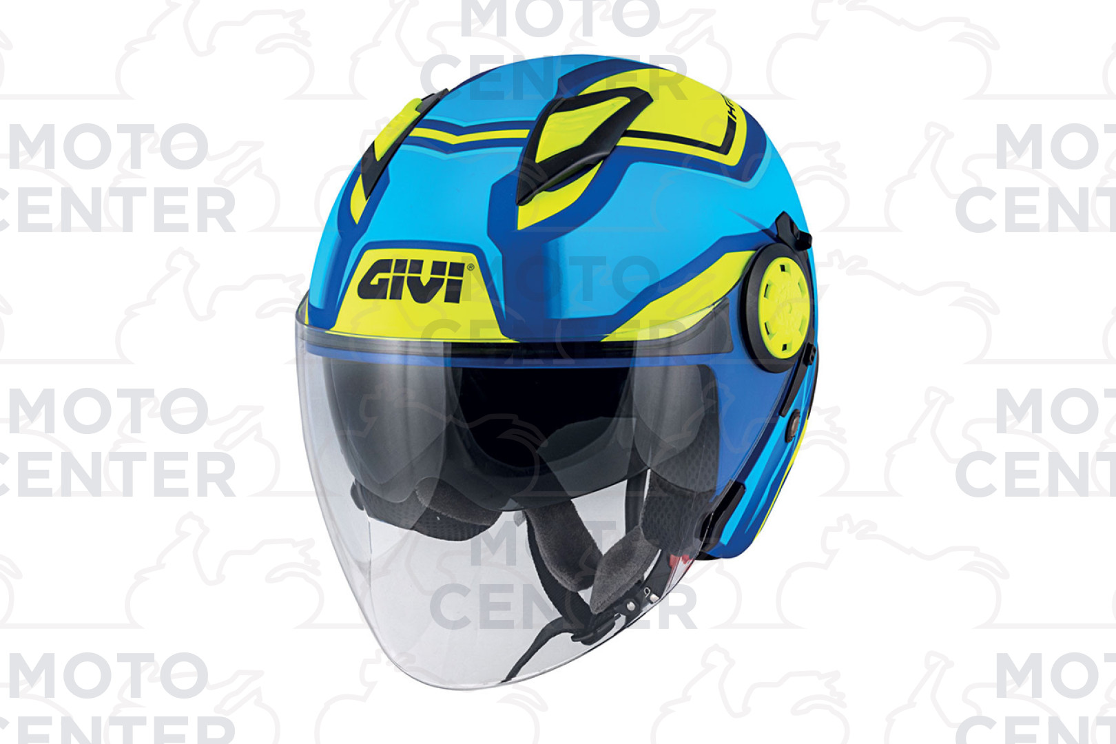 CASCO GIVI 20.7 JET OLDSTER STRIPES ROSSO NERO IN FIBRA TAGLIA L (59 Cm.) |  Motocenter.it | Ricambi Vespa e Moto