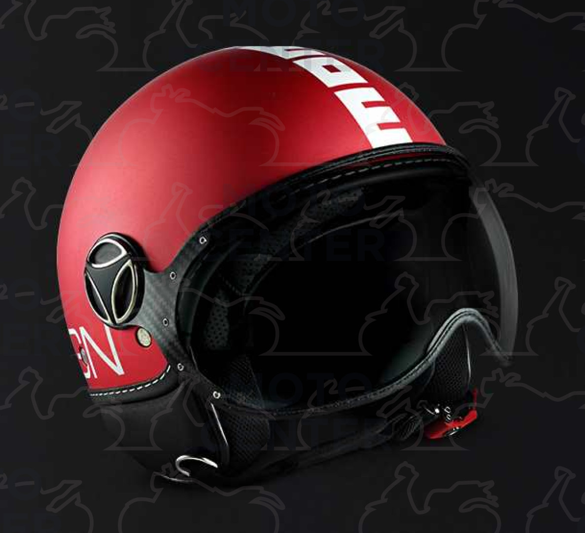 CASCO DEMI JET MOMO FGTR CLASSIC ROSSO OPACO BIANCO TAGLIA S (56 Cm.) |  Motocenter.it | Ricambi Vespa e Moto