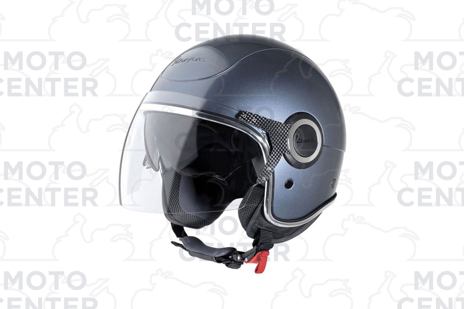 CASCO JET PIAGGIO VESPA VJ GRIGIO LUCIDO DOLOMITI 770/B TAGLIA XS (53-54  Cm.) - Motocenter