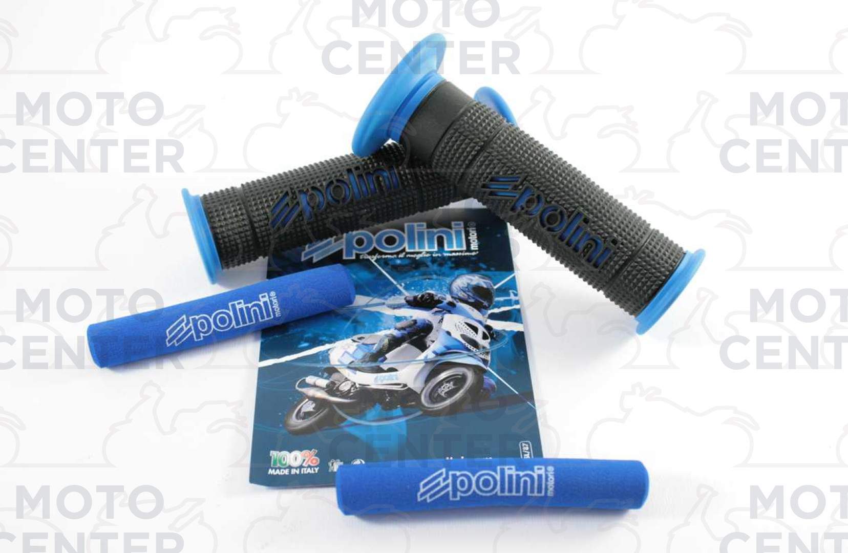 COPPIA MANOPOLE POLINI BIG EVOLUTION BICOLORE NERO BLU PER SCOOTER