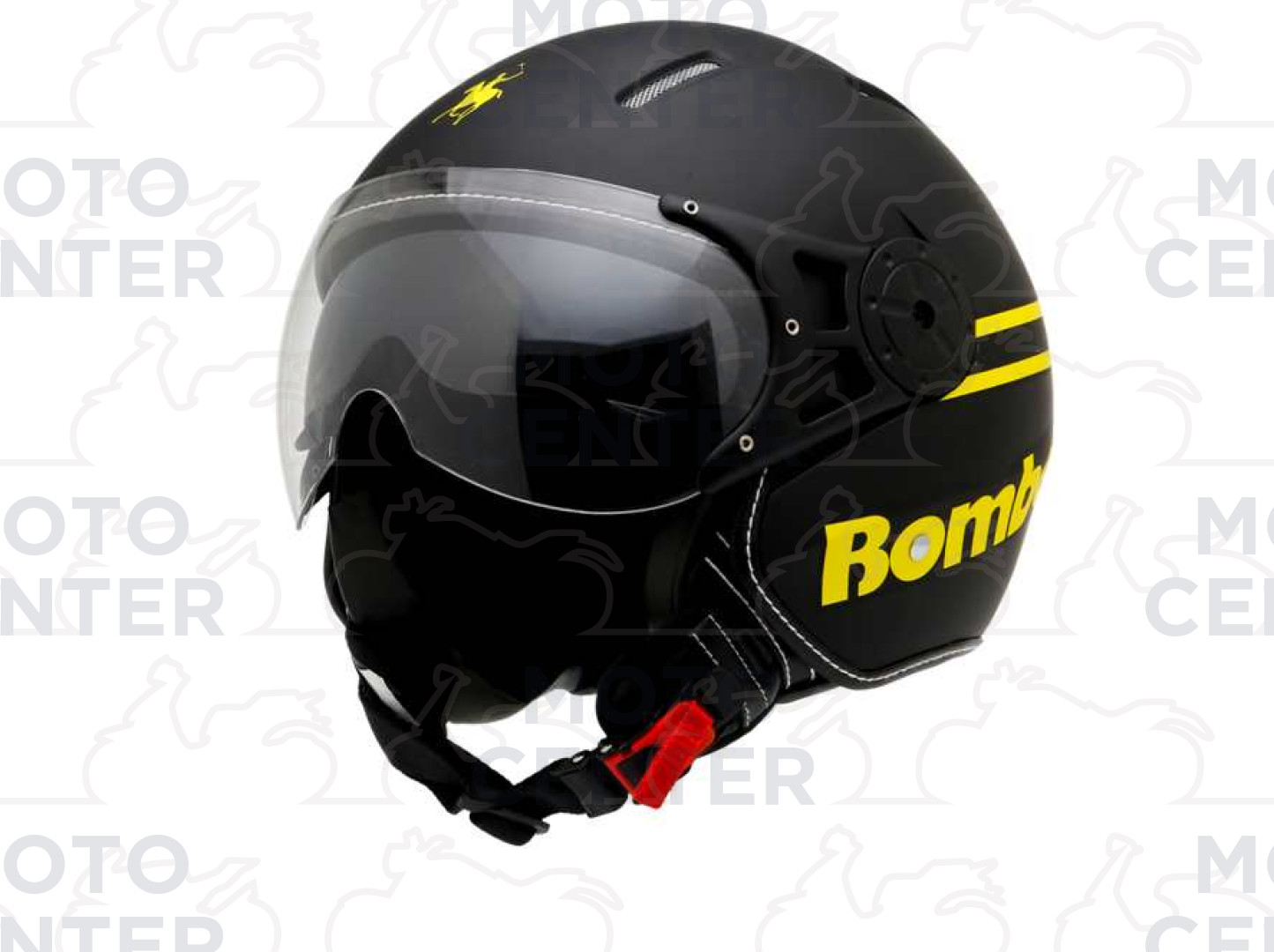 CASCO BOMBER RD107N NERO OPACO GIALLO CON DOPPIA VISIERA TAGLIA XL (61 Cm.)  | Motocenter.it | Ricambi Vespa e Moto