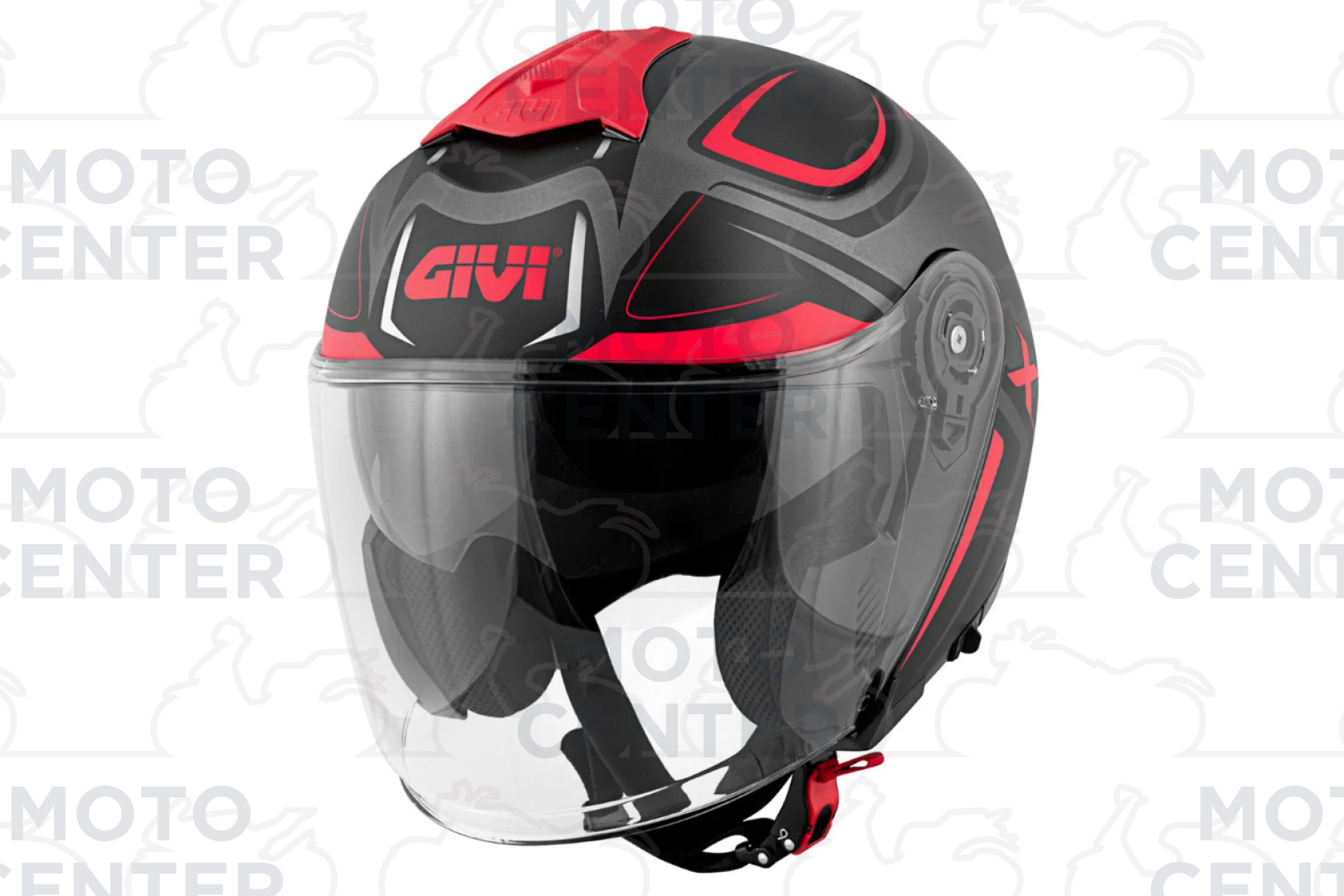 CASCO JET GIVI X.22 PLANET HYPER TITANIO OPACO NERO/ROSSO TAGLIA XXL (63  Cm.) | Motocenter.it | Ricambi Vespa e Moto