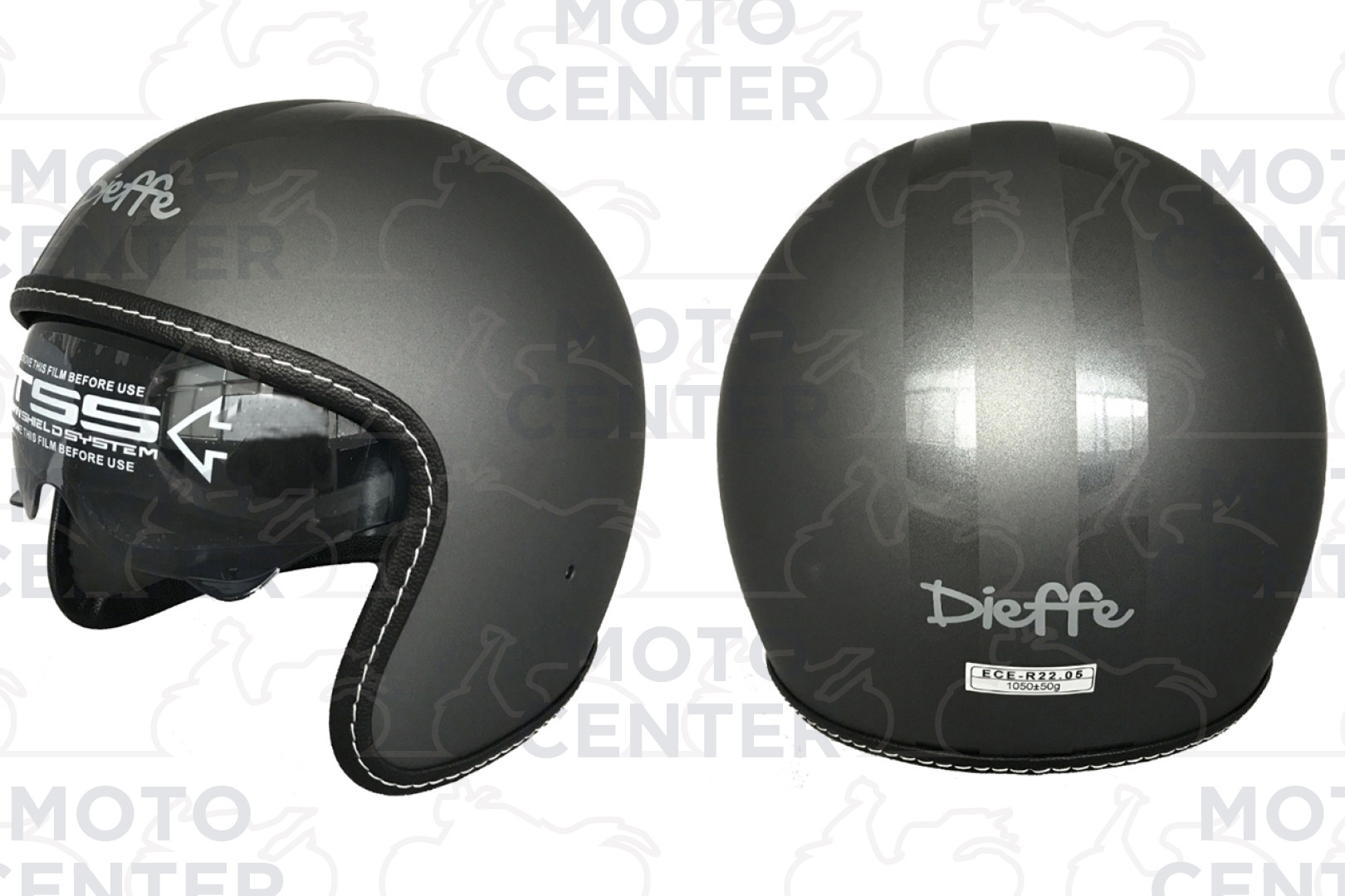 Casco demijet-DIEFFE DF2400 VINTAGE VERDE OPACO MILITARE TAGLIA L