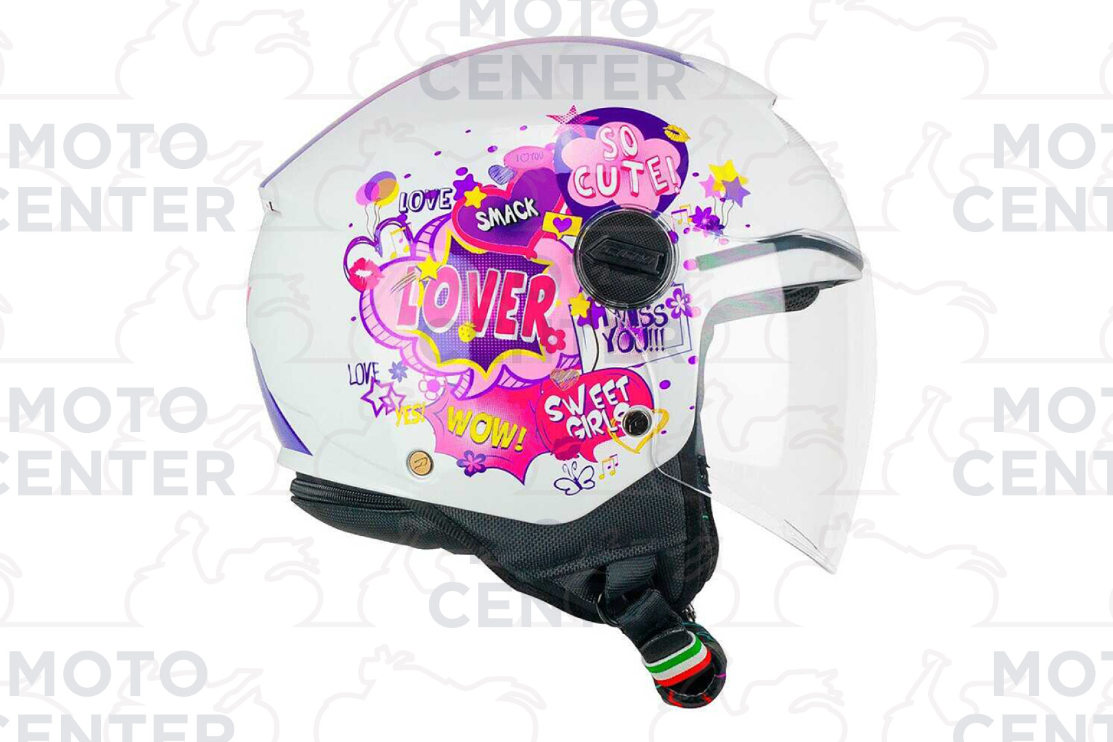 CASCO BAMBINO CGM 205G MAGIC COMICS FUCSIA BIANCO YS (49-50 Cm.) |  Motocenter.it | Ricambi Vespa e Moto