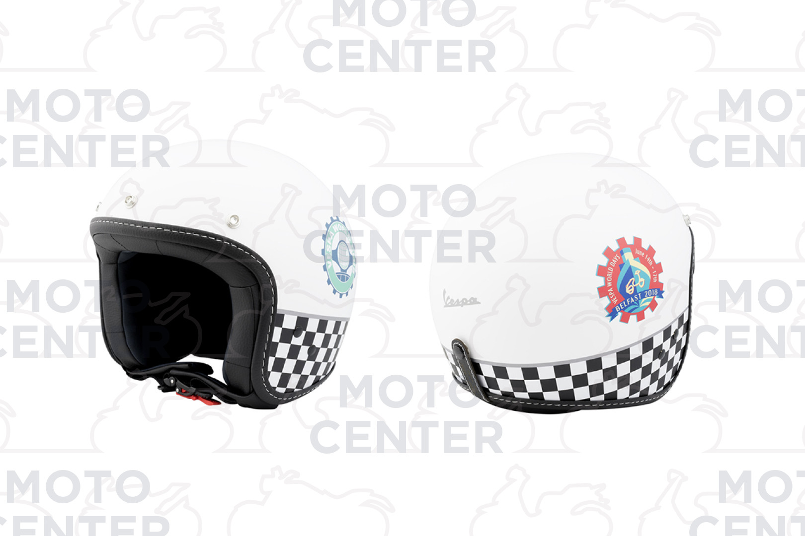 CASCO VESPA WORLD DAYS BELFAST 2018 BIANCO OPACO TAGLIA XS (53-54 Cm.) |  Motocenter.it | Ricambi Vespa e Moto